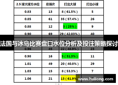 法国与冰岛比赛盘口水位分析及投注策略探讨